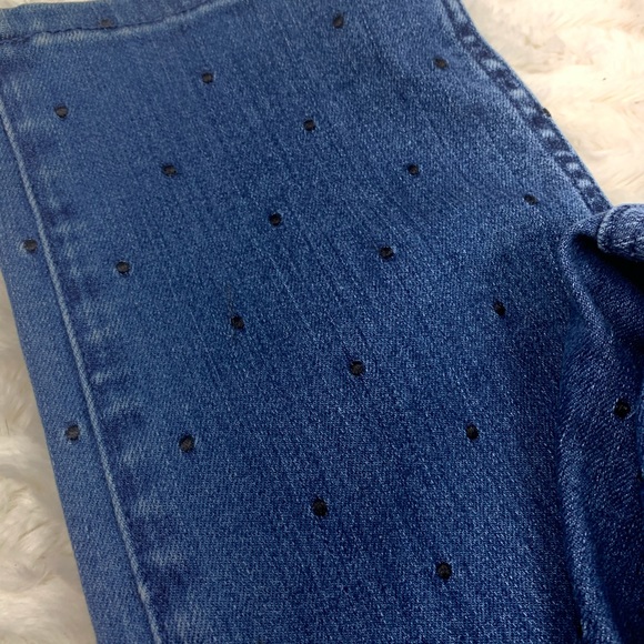 SOLD*Madewell Slim Straight Jeans Navy Dot Edition - Picture 7 of 13